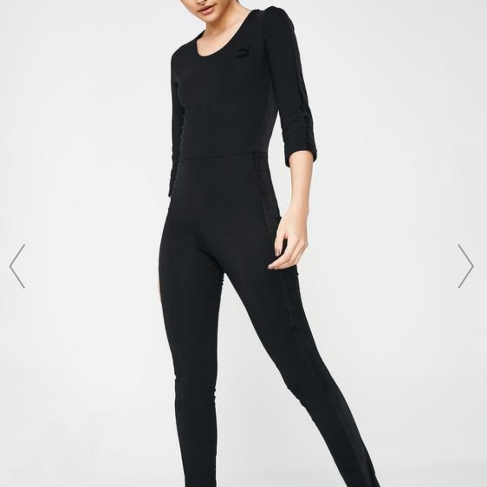 Puma T7 Black Velour‎ Jumpsuit NWT